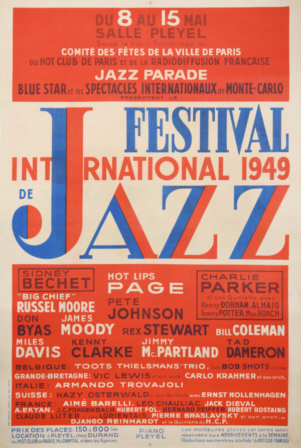 French Vintage Mid Century Poster ‘Jazz Festival International 1949’
