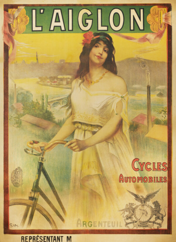 French Early 20th Century Vintage Cycle Poster for ‘L’Aiglon’ by Sim, 1900s