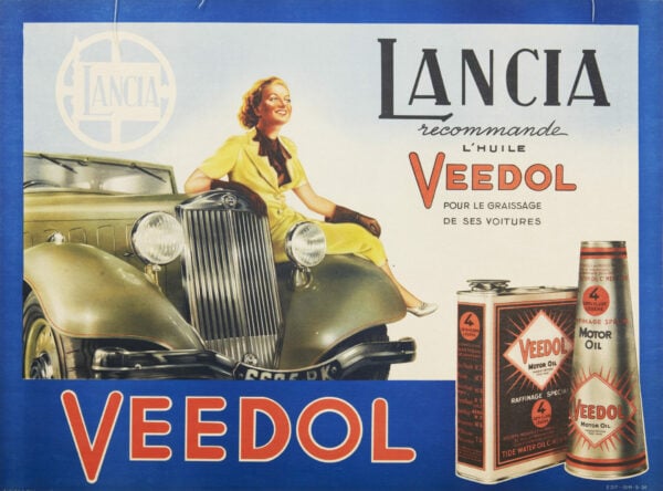 French Vintage Motor Oil Advertising Poster for ‘Veedol’ by Granet, 1936