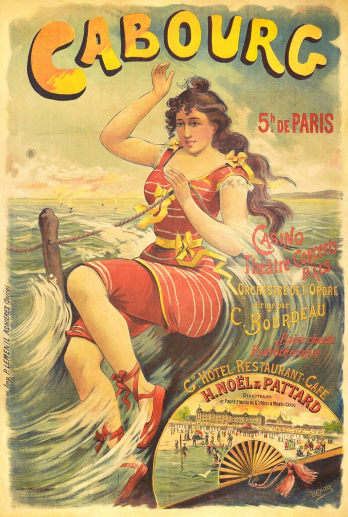 French Vintage Art Nouveau Travel Poster to 'Cabourg' by Edouard