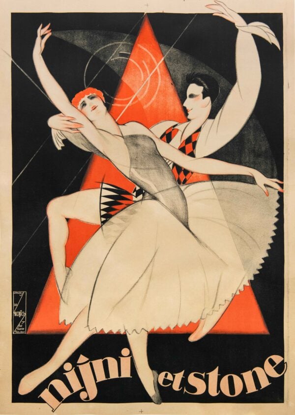 French Vintage Dance & Theater Poster ‘Nijni et Stone’ by Nicolitch, 1930s