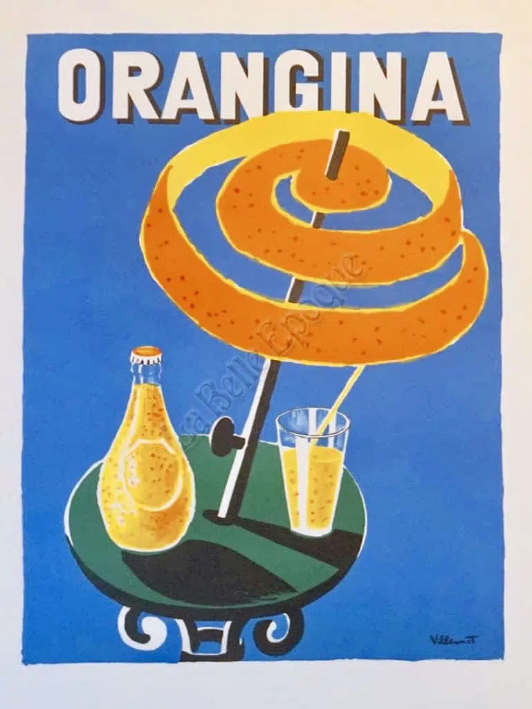 French Mid-Century Advertising Poster for 'Orangina' by Modern