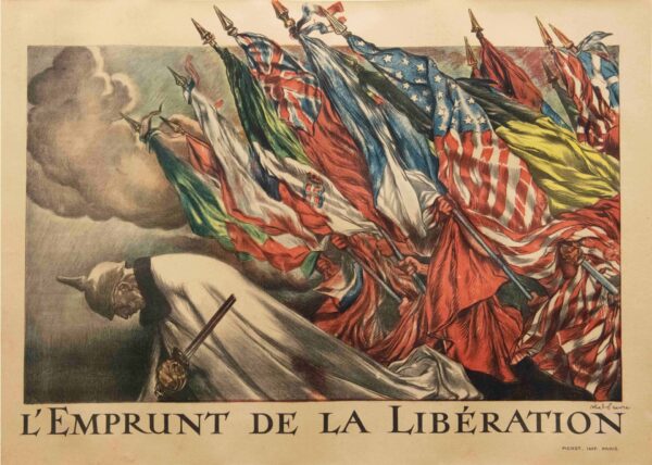 Vintage WWI French Victory Poster ‘L’Emprunt De La Liberation’ by Faivre, 1918