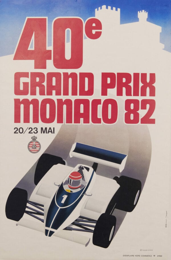 Vintage French Advertising Poster for Contemporary Racing ‘Monaco ’82 | 40E Grand Prix’