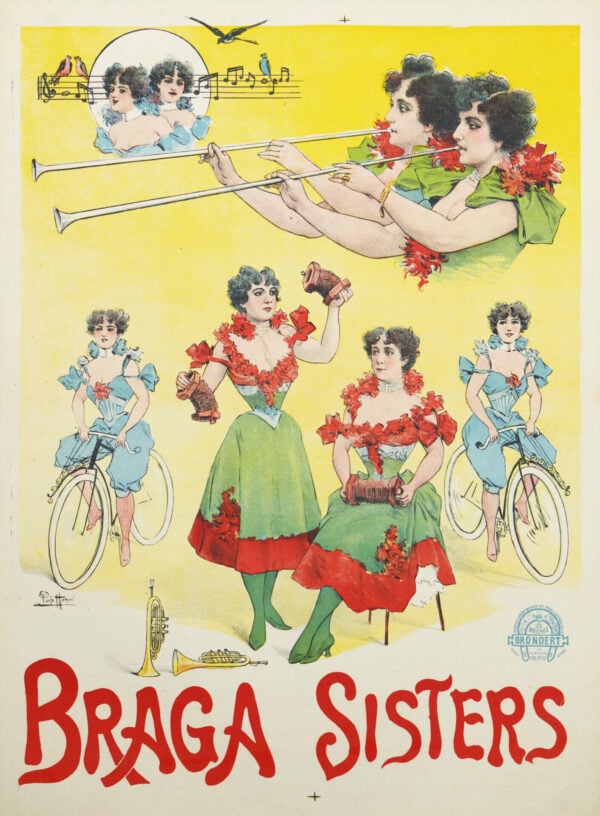 French Art Nouveau Poster ‘Braga Sisters’ by Paolo, 1894