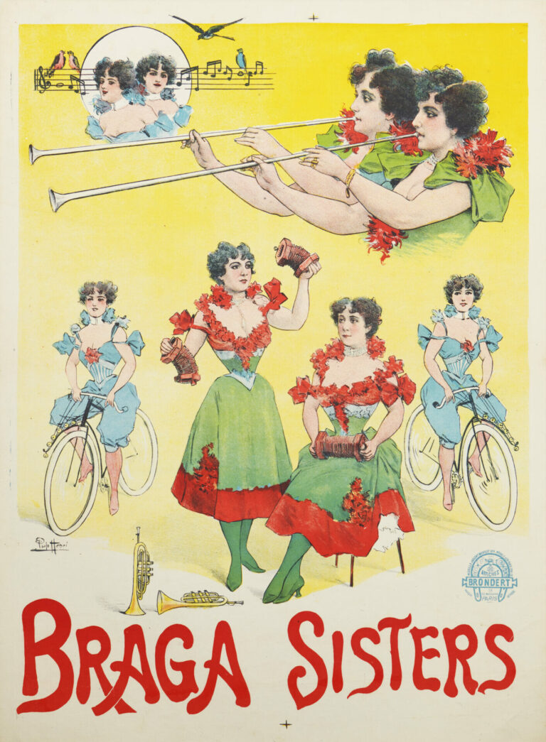 French Art Nouveau Poster ‘Braga Sisters’ by Paolo, 1894