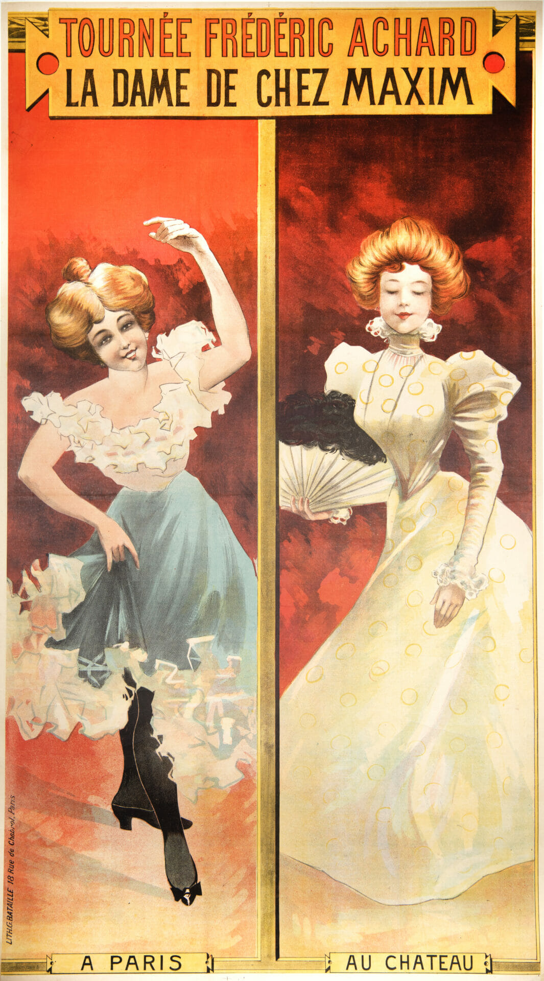 French Vintage Poster for Play 'La Dame de Chez Maxim' 1890s - Vintage ...