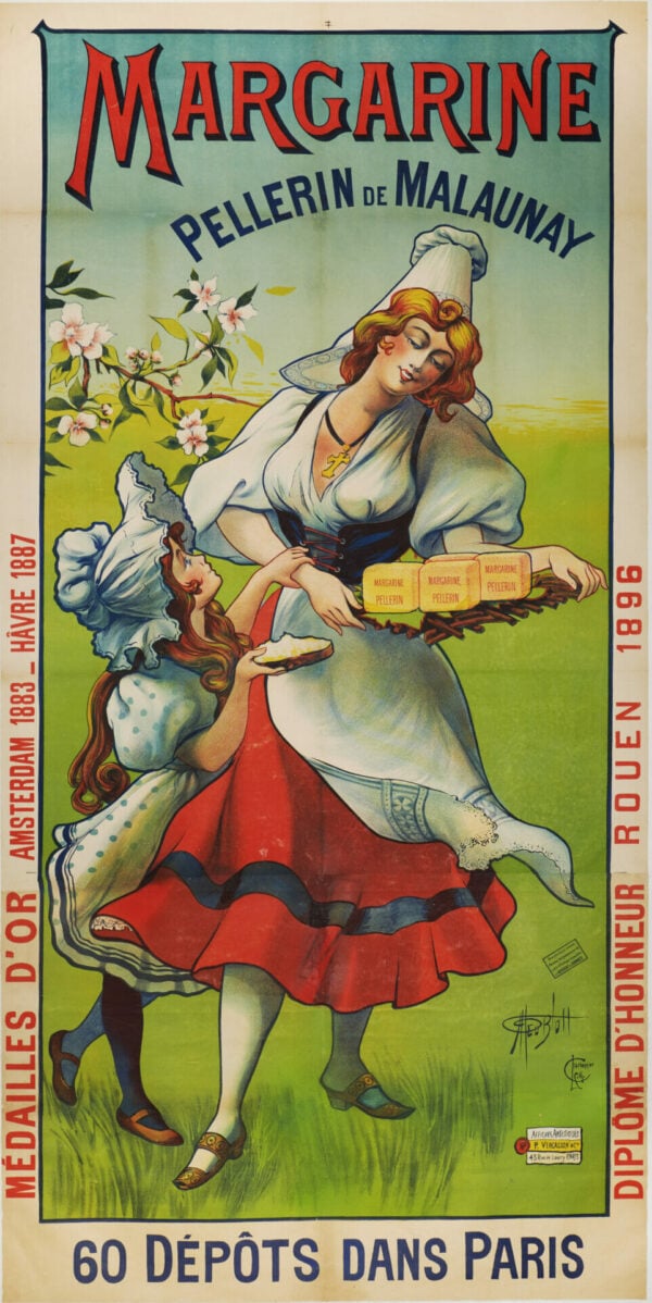 French Margarine Vintage Poster for ‘Pellerin de Malaunay’ by Blott & Charbonnier