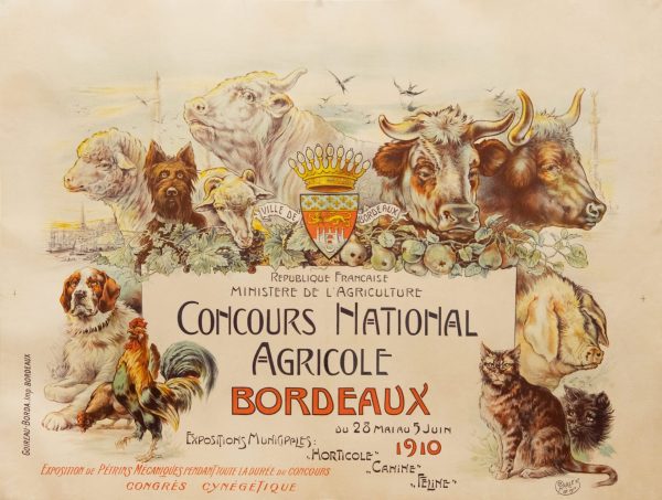French Vintage Animal Show Poster ‘Concours National Agricole’ by Charlet, 1910