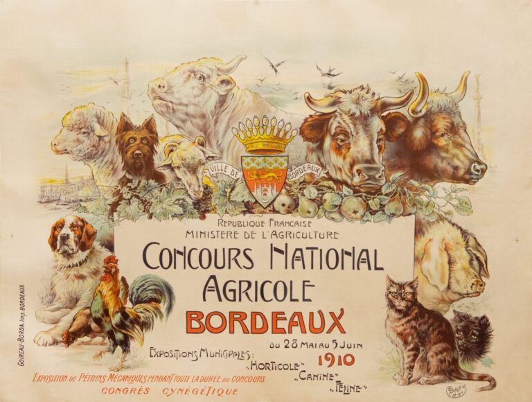 French Vintage Animal Show Poster ‘Concours National Agricole’ by Charlet, 1910