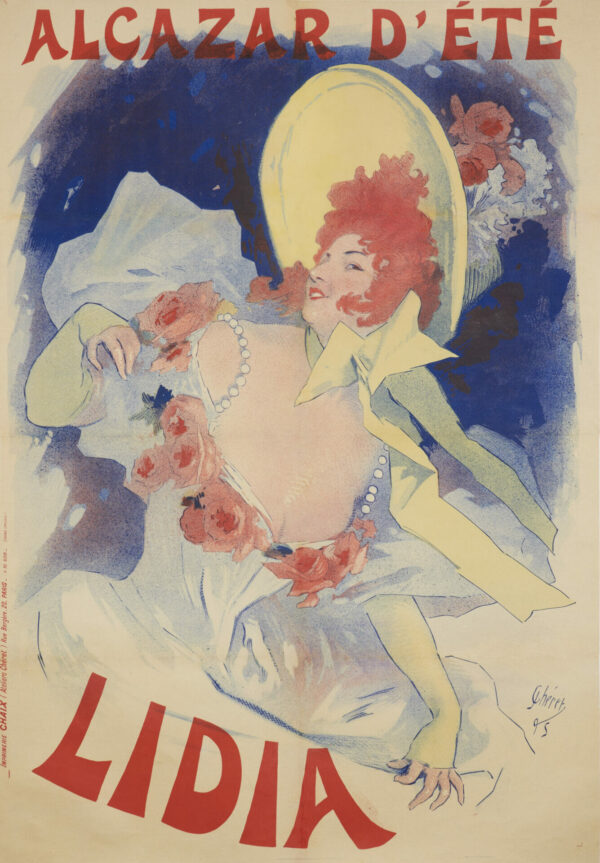 French Vintage Theatrical Poster ‘Lidia’ by Jules Cheret, 1895