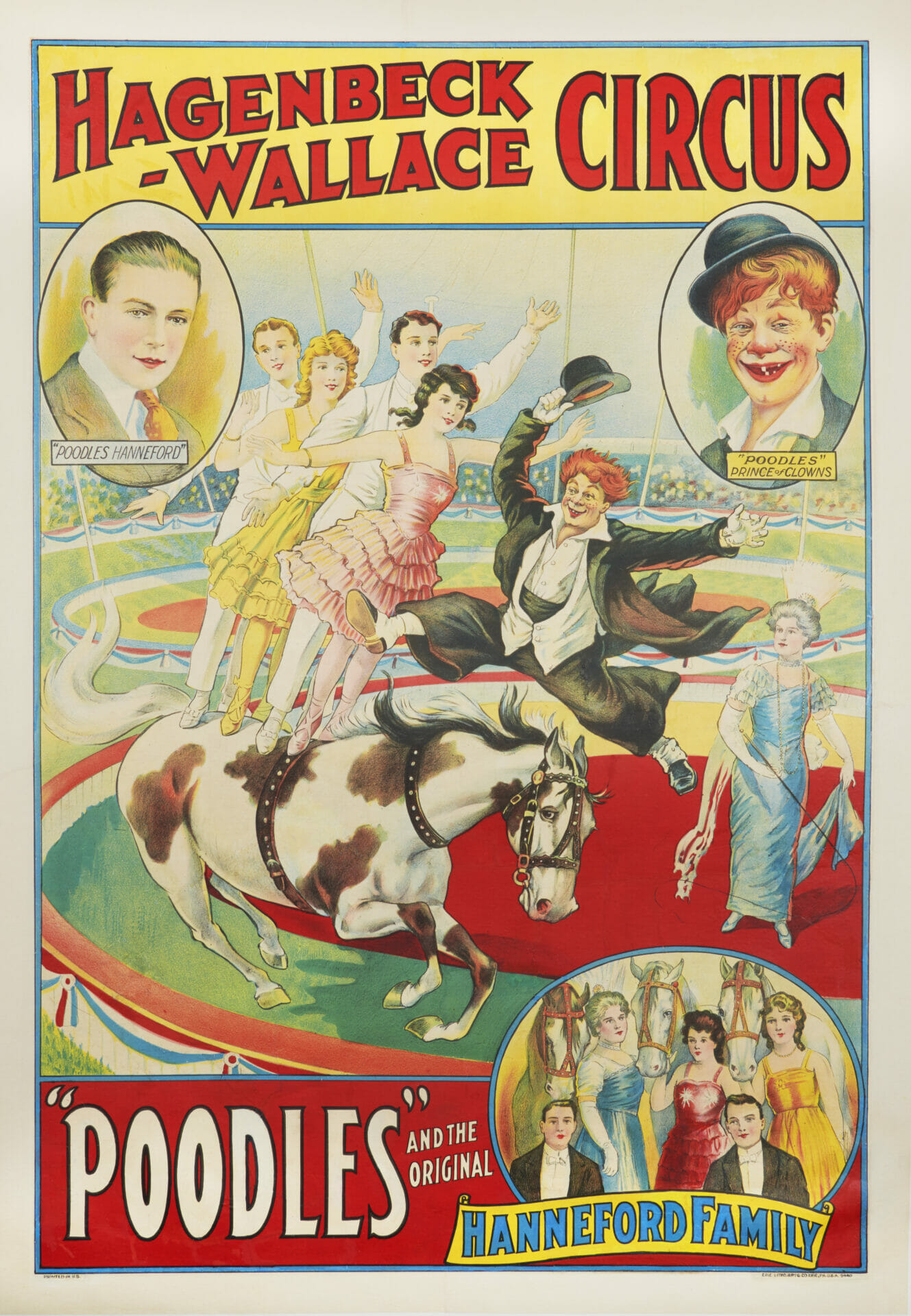 American Vintage Circus Poster for Haggenbeck-Wallace "Poodles", 1918