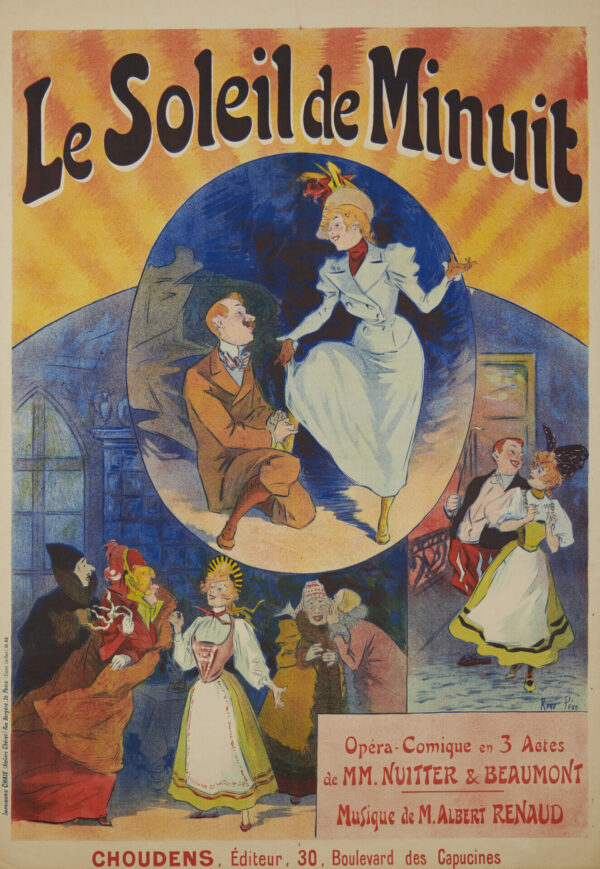 French Vintage Operetta Poster ‘Le Soleil de Minuit’ by Pean, 1898