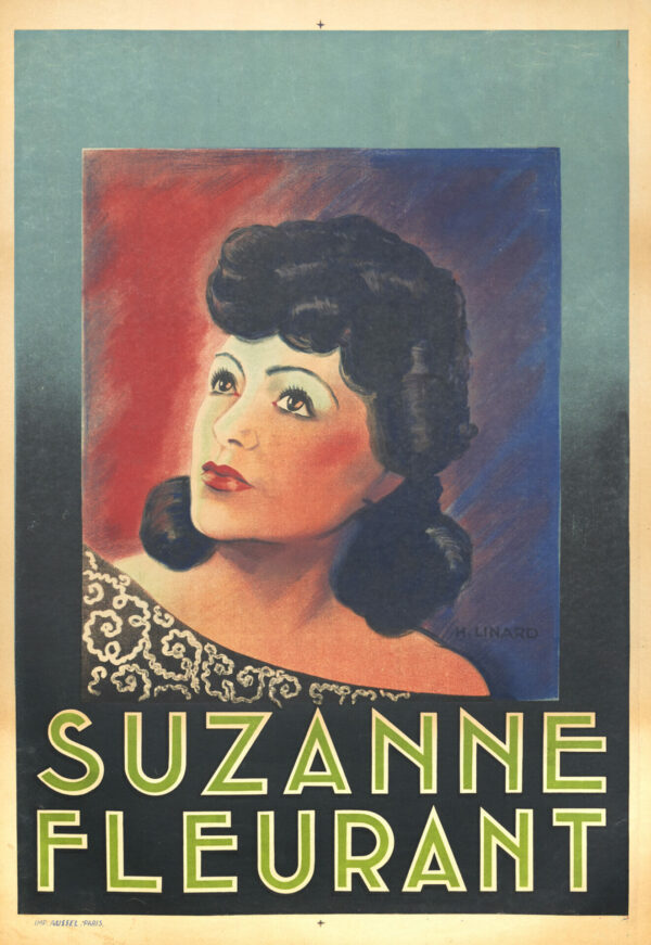 French Vintage Theatrical Poster for ‘Suzanne Fleurant’ by Linard, 1930s