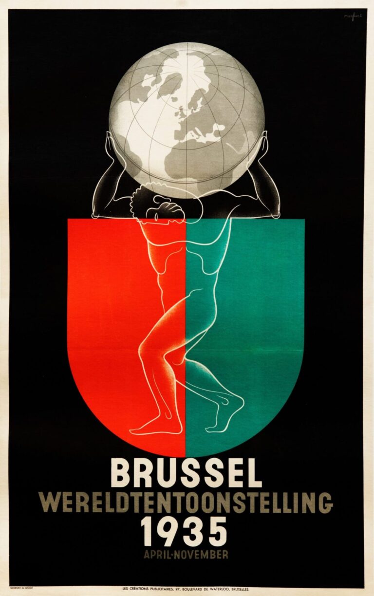 Belgian Exhibition Poster for ‘Brussel Wereldtentoonstelling (World’s Fair) 1935’ by Marfurt