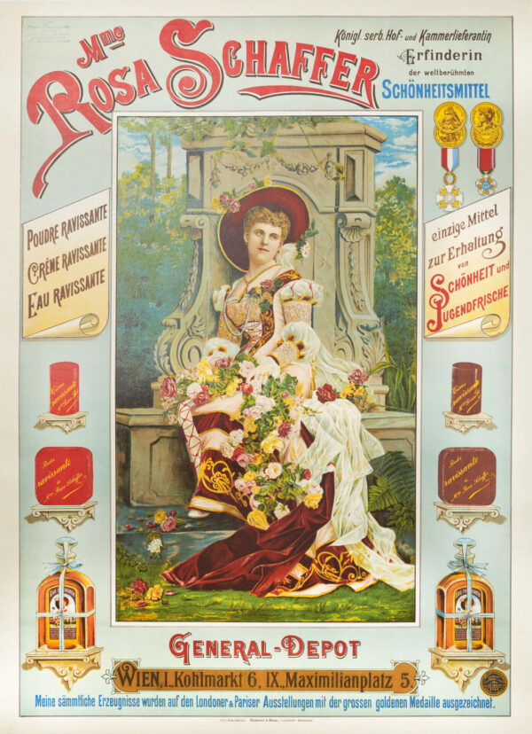 Austrian Art Nouveau Vintage Cosmetics Poster ‘Rosa Schaffer’ 1908