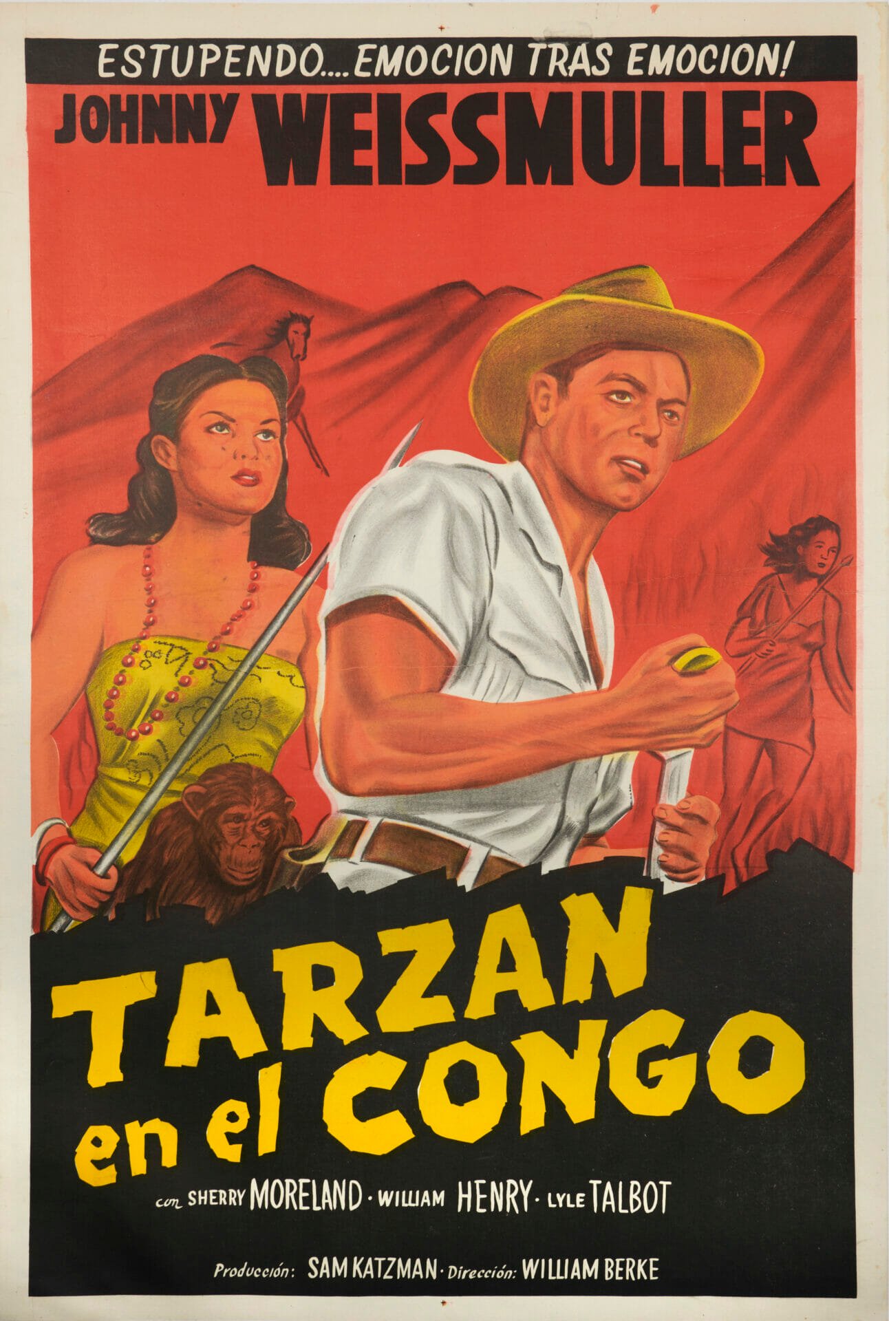Argentinian Movie Poster (in Spanish) for 'Tarzan en el Congo'1951