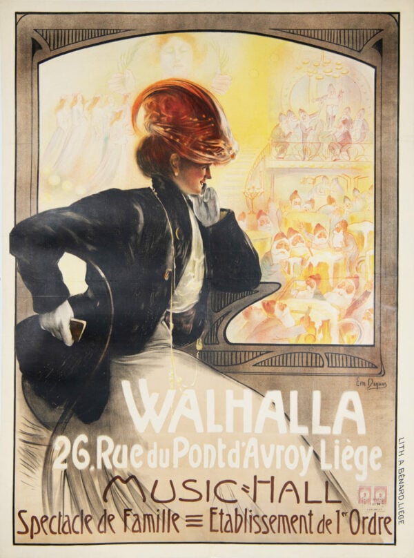 French Vintage Music Hall Poster ‘Walhalla’ by Dupuis, c.1900