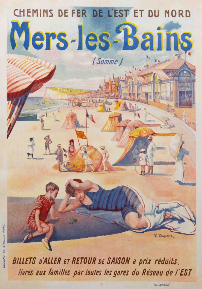 French Travel Poster to ‘Mers-Les-Bains’ by Dupont, 1900s