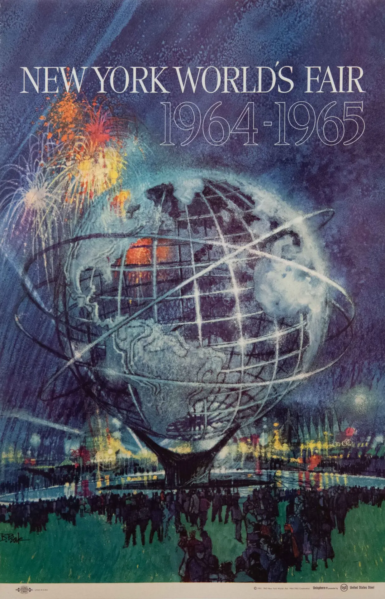 Vintage New York World's Fair Poster 1964-1965 by Bob Peak, 1962
