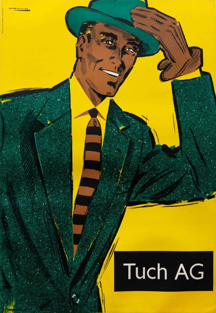 Swiss Men's Fashion Store Poster 'Tuch AG' by Remo, c.1956 - Vintage ...