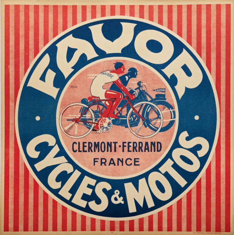 French ‘Favor | Cycles & Motos’ Advertising Poster by J. Pruniere, 1930s