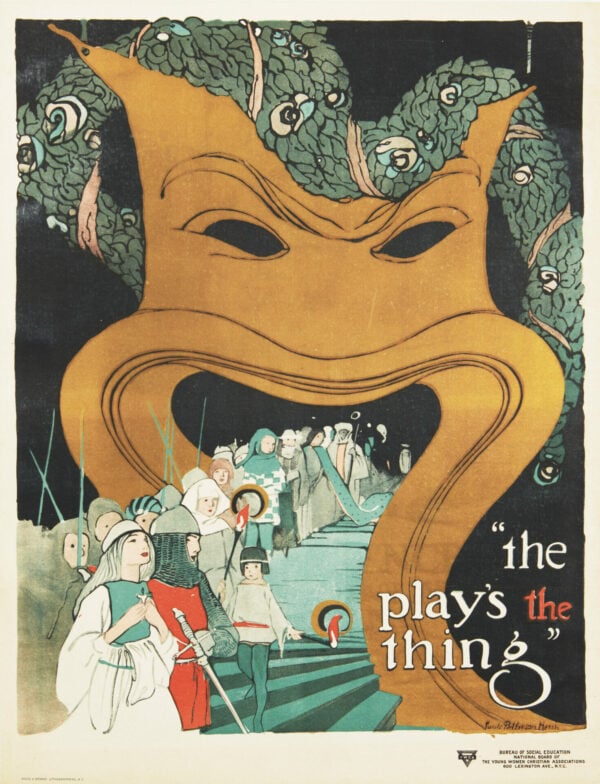French Vintage Theatrical Poster “The Play’s the Thing” by Marsh, 1915