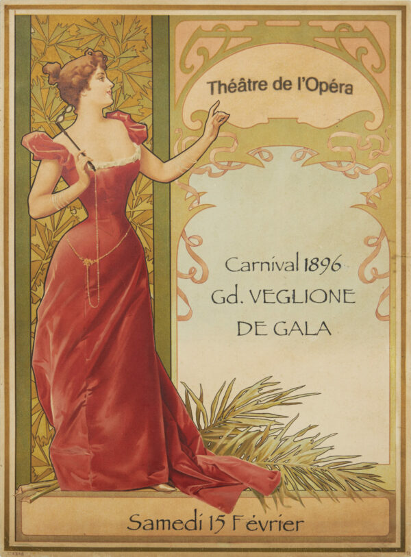 French Vintage Theatre de l’Opera Poster for ‘Carnival 1896’
