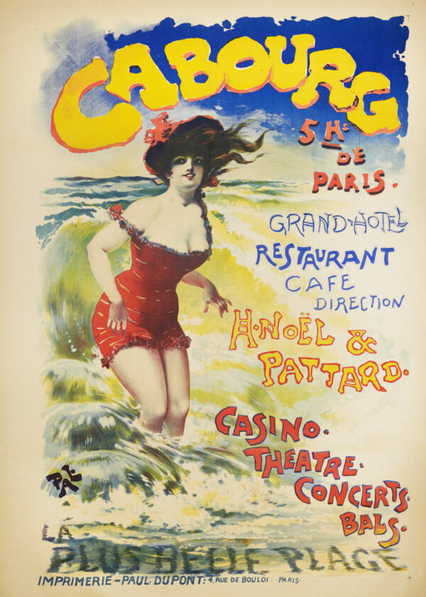French Belle Epoque Travel Poster for ‘Cabourg’ by Pal, 1893