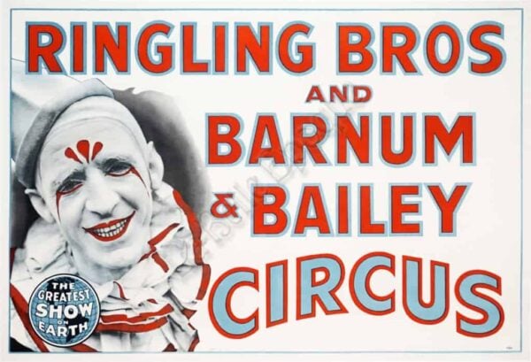 American Vintage Circus Poster ‘Ringling Bros and Barnum & Bailey’ 1945
