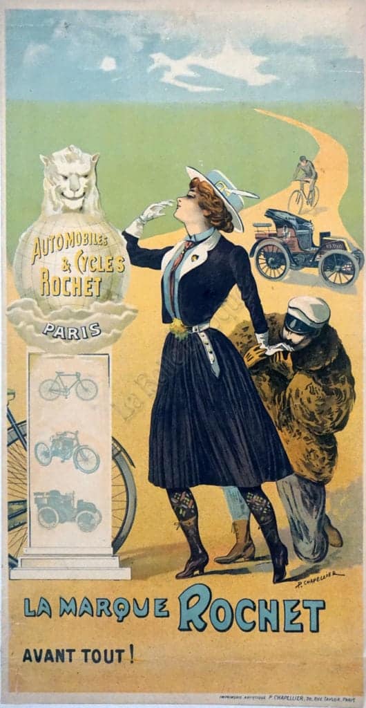 French Auto & Cycles Poster for ‘La Marque Rochet’ by Philippe Chapellier, 1900s