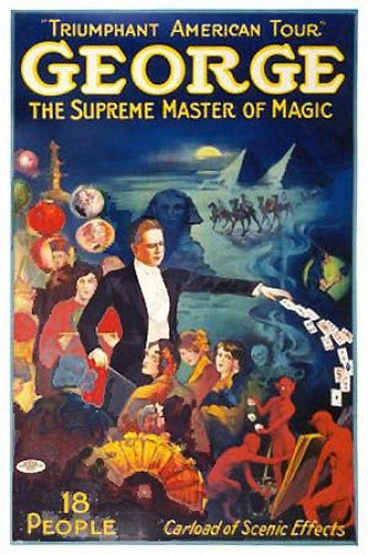 American Vintage Art Deco Poster for ‘George the Magician’ 1920s