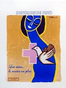 French Contemporary Medical Poster ‘Hospitalisation Privee’ by the Modern Artist Villemot