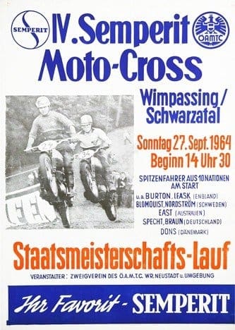 Austrian Mid Century Advertising Poster for ‘IV Semperit Moto-Cross’ Race, 1964