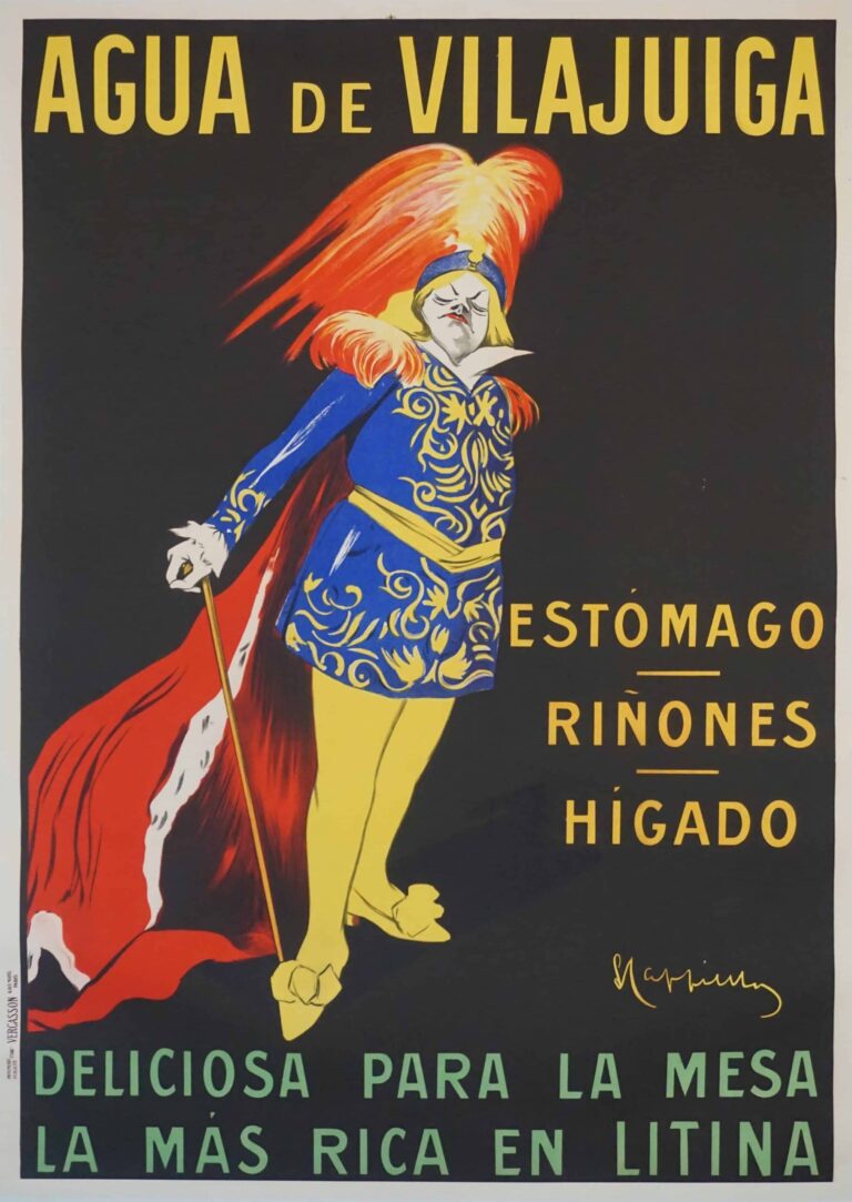 French Vintage Water Poster ‘Agua de Vilajuiga’ by Cappiello, 1912