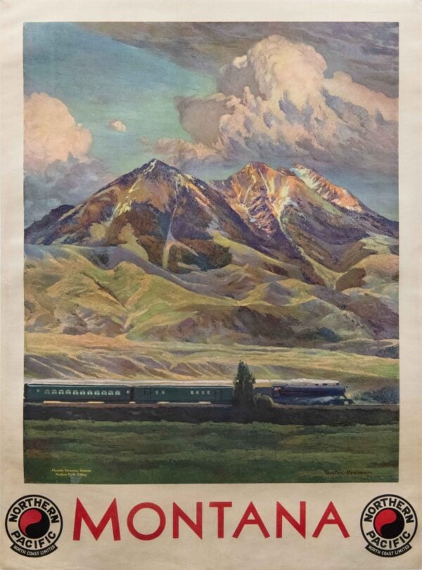 American Northern Railways Poster to ‘Montana’ by Krollmann, 1930