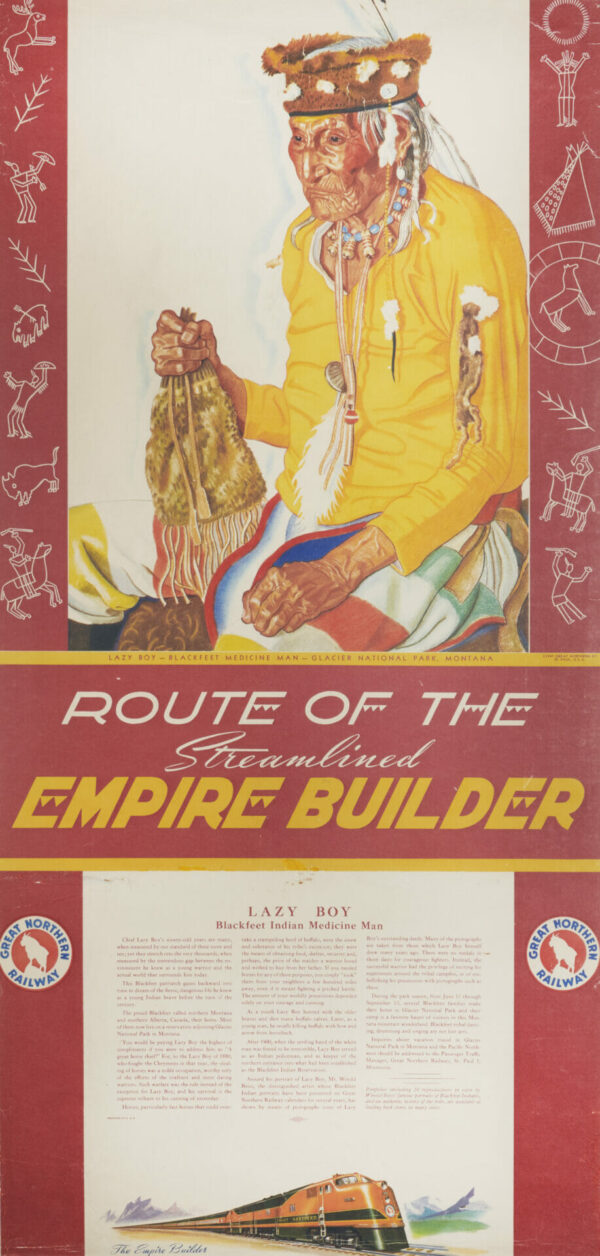 Rare American ‘Empire Builder’ Great Northern Railway Poster, 1947