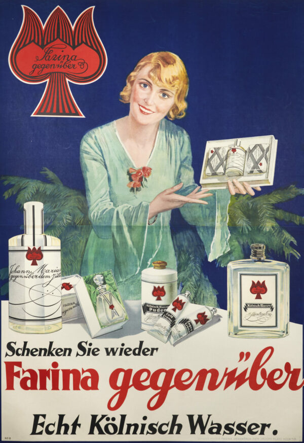 German Vintage Art Nouveau Cologne Poster for ‘Farina’, 1930