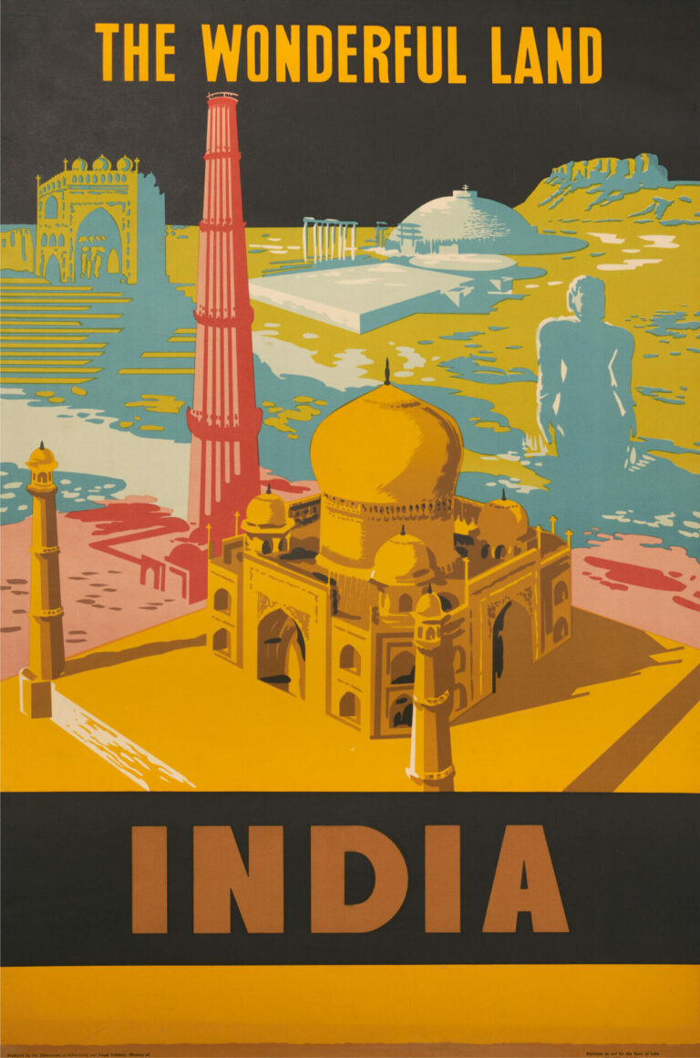Indian Mid Century Vintage Travel Poster ‘The Wonderful Land | India’ c.1958