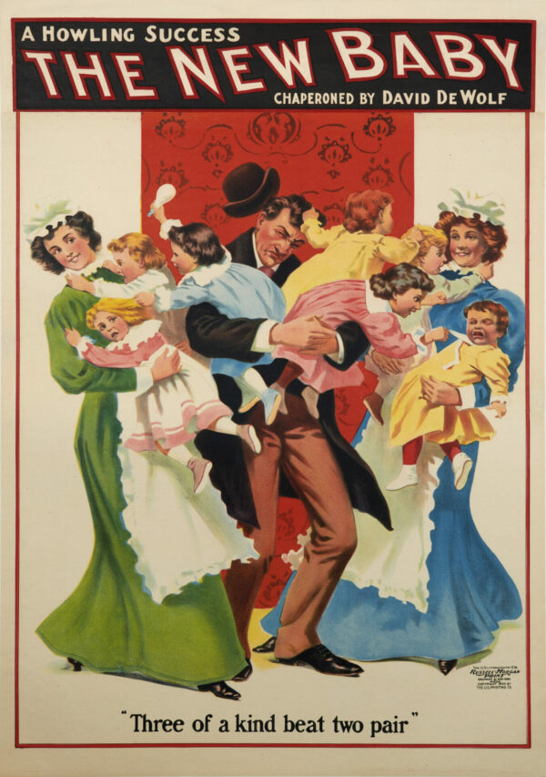 American Vintage Theatrical Poster ‘The New Baby’ 1900
