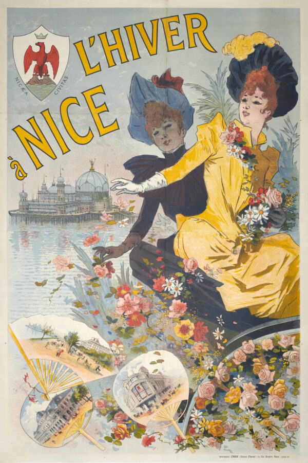 French Vintage Travel Poster to Nice ‘L’Hiver a Nice’ by Jules Cheret, 1890