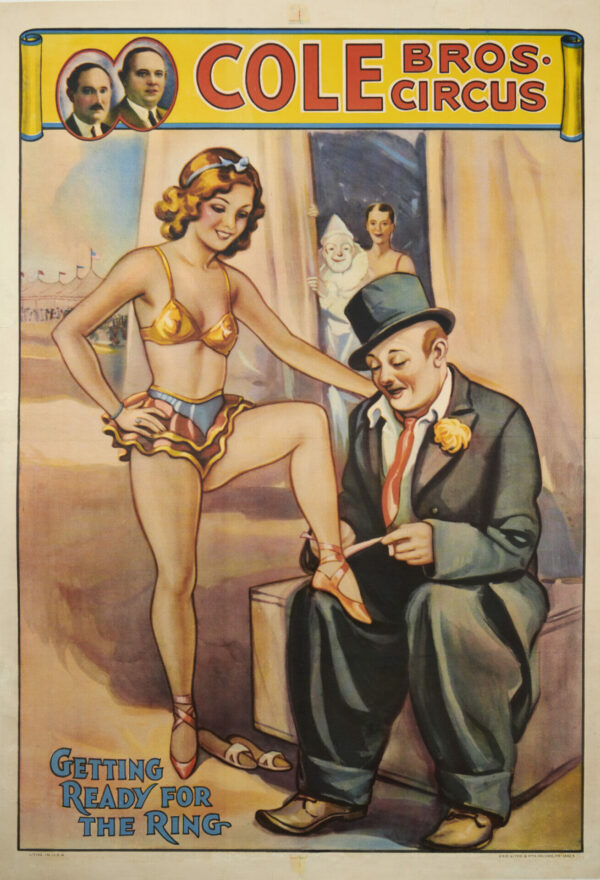 American Cole Bros Circus Poster ‘Getting Ready For The Ring’ 1935