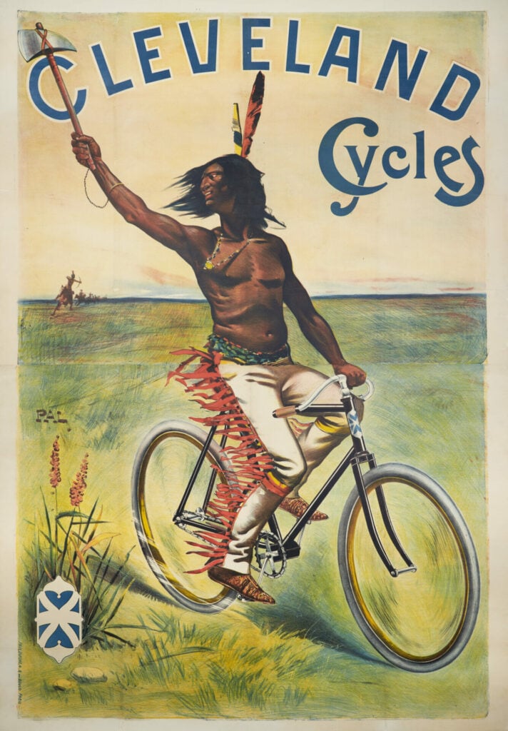 フランスの自転車メーカー「Cycles Aluminium」の古い広告看板です French Vintage Cycle Advertising Poster 'Cleveland Cycles' by Pal