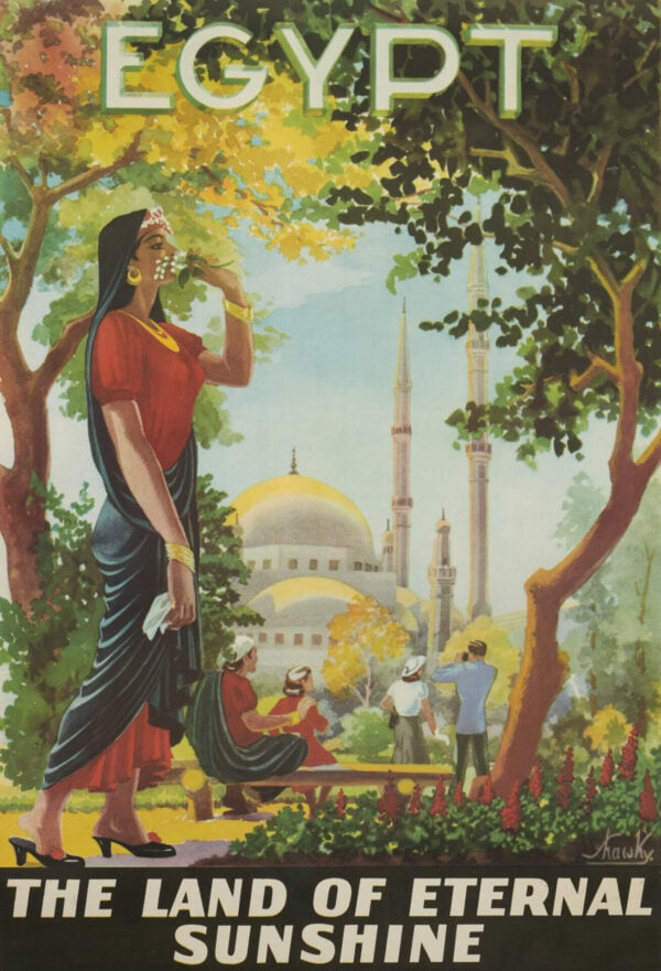 Vintage Travel Poster ‘Egypt The Land of Eternal Sunshine’ by Shawsy, 1950’s