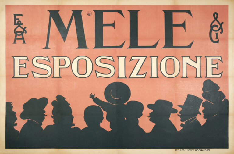 Italian Vintage Art Nouveau Fashion Poster for ‘E&A Mele CI Esposizione’, 1900