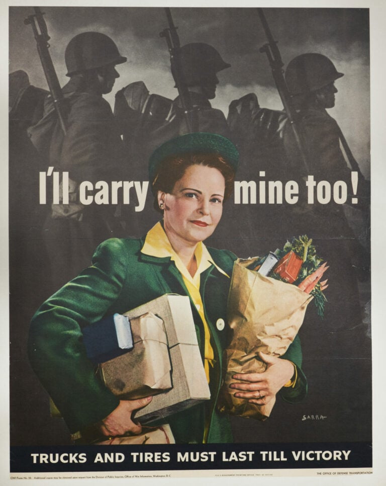 U.S. Government Homefront Poster ‘Trucks and Tires Must Last Till Victory’ by Sarra, 1943