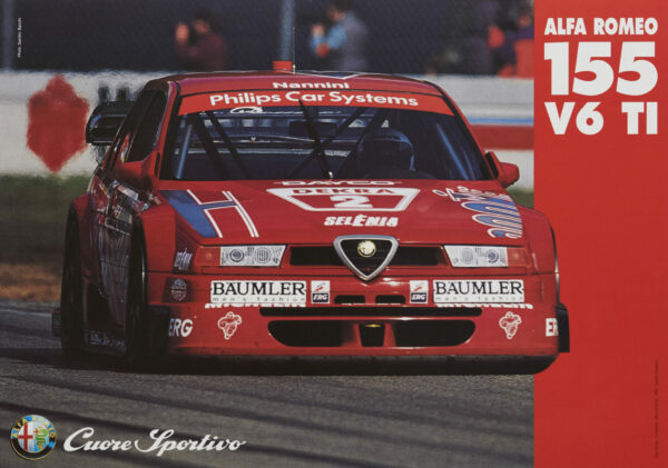 Italian Modern Racing Poster ‘Alfa Romeo 155 V6 TI’, 1994