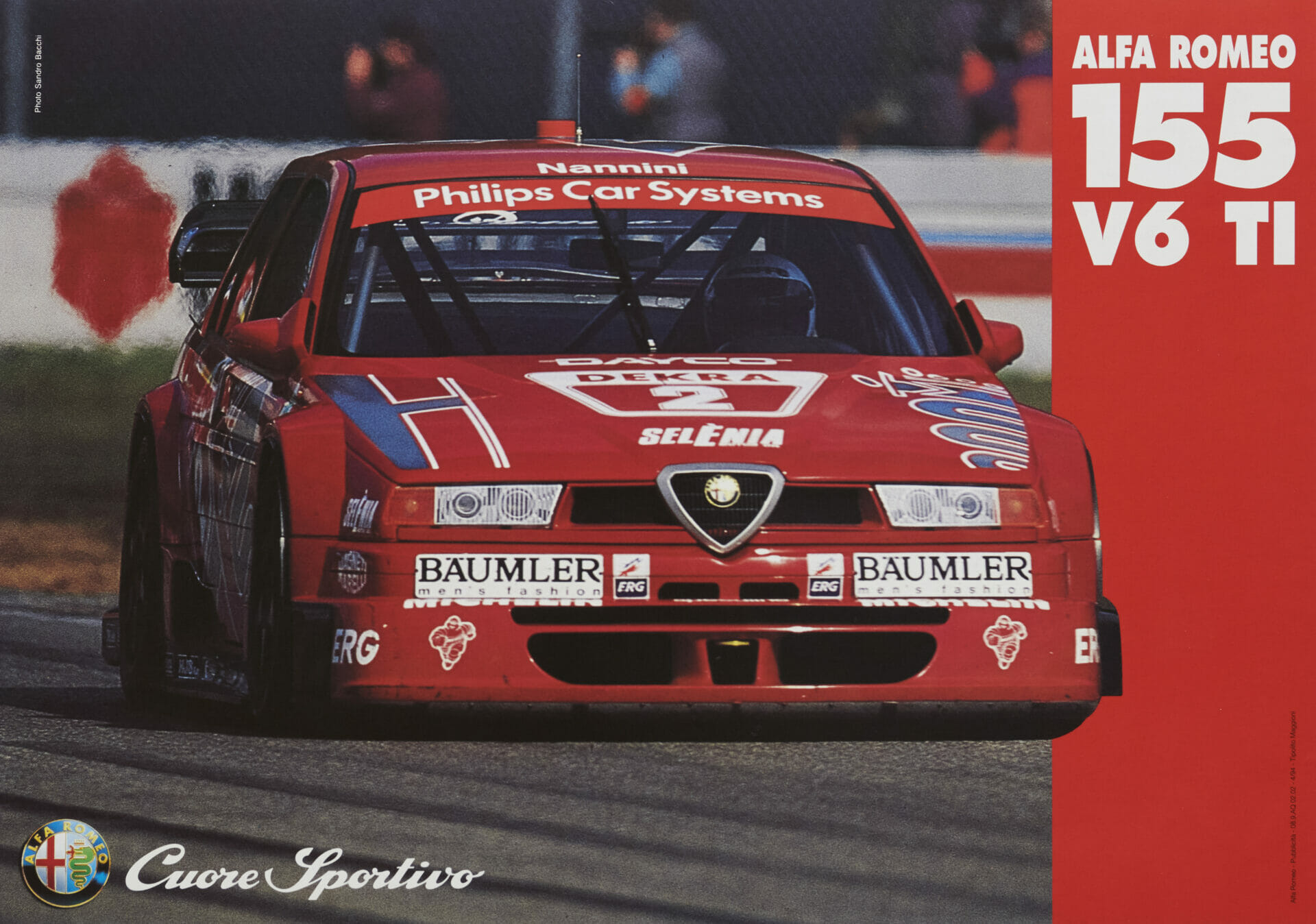 Italian Modern Racing Poster 'Alfa Romeo 155 V6 TI', 1994