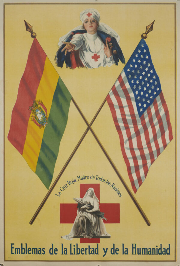 Bolivia Vintage Poster for Red Cross ‘Emblemas de la Libertad y de la Humanidad’ 1917