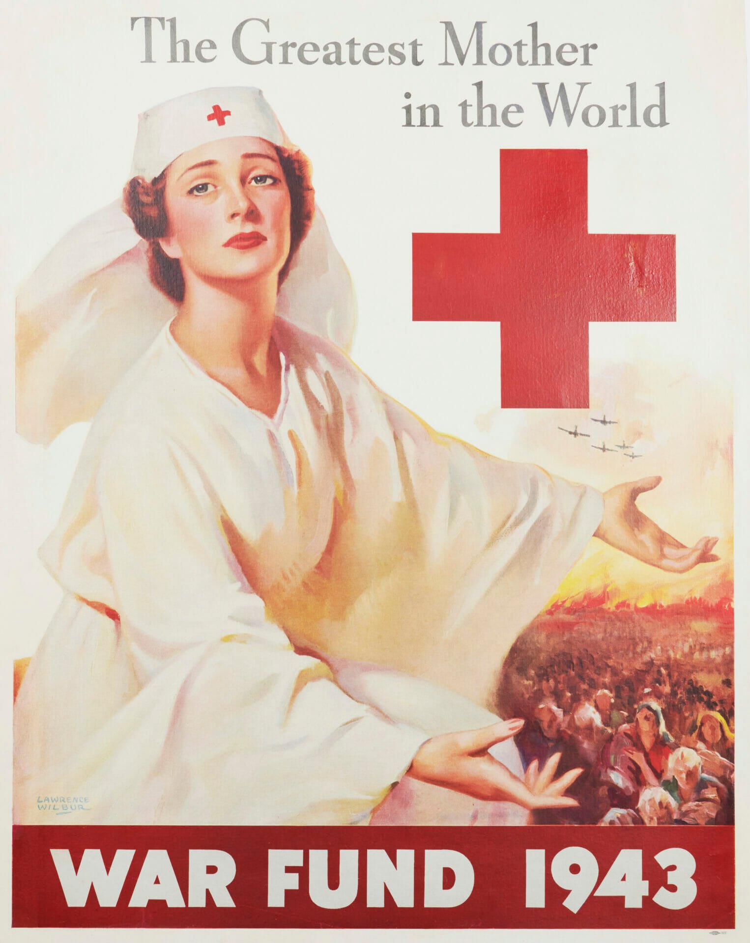 American Red Cross Vintage Poster 'The Greatest Mother in the World' by Lawrence Wilbur, 1943